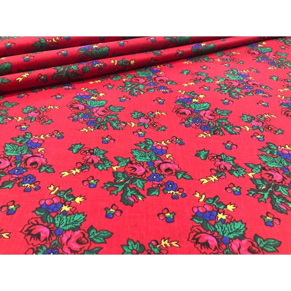 Cotton Fabric - Highland Flowers Red