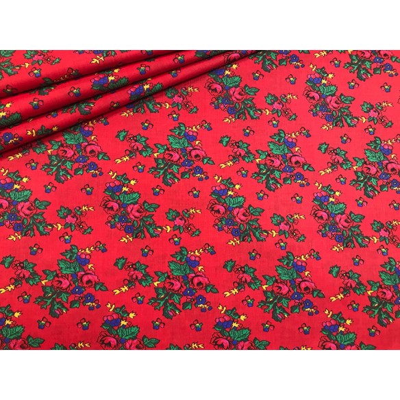 Cotton Fabric - Highland Flowers Red