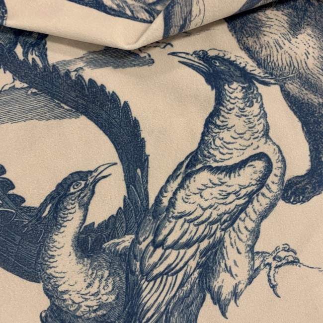 Printed Riviera Velour Fabric - Griffin