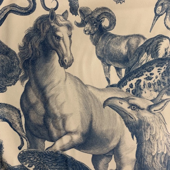 Printed Riviera Velour Fabric - Griffin