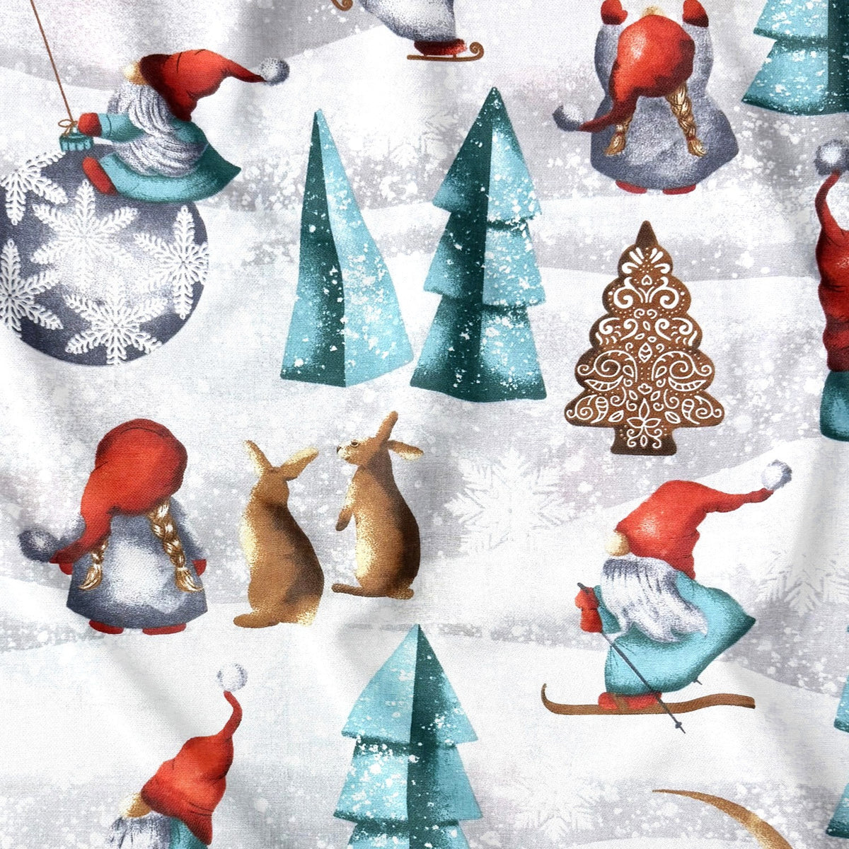Christmas Gnomes Trees and Moon