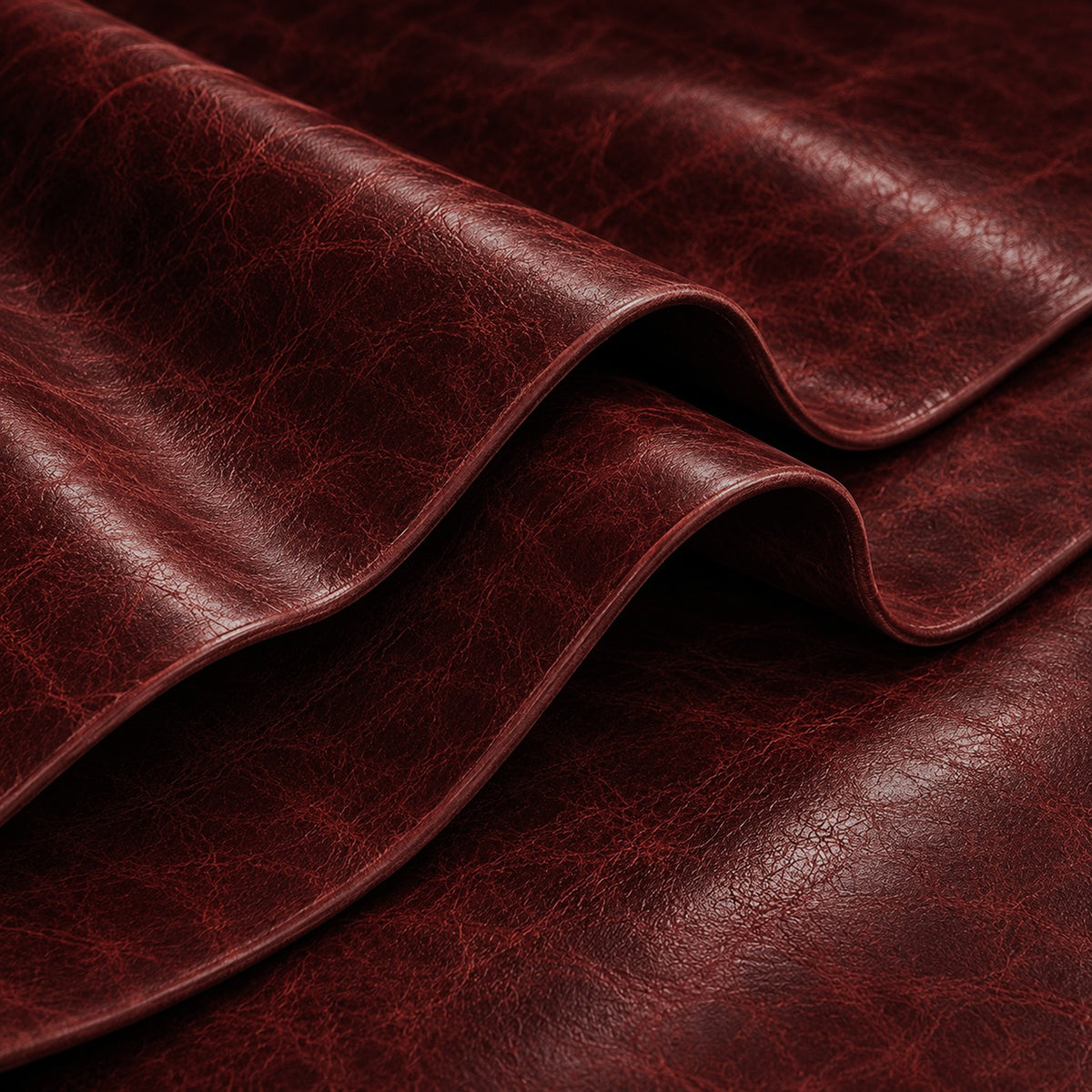 Genuine Cowhide Upholstery Leather DUBAI ROSSO - Burgundy