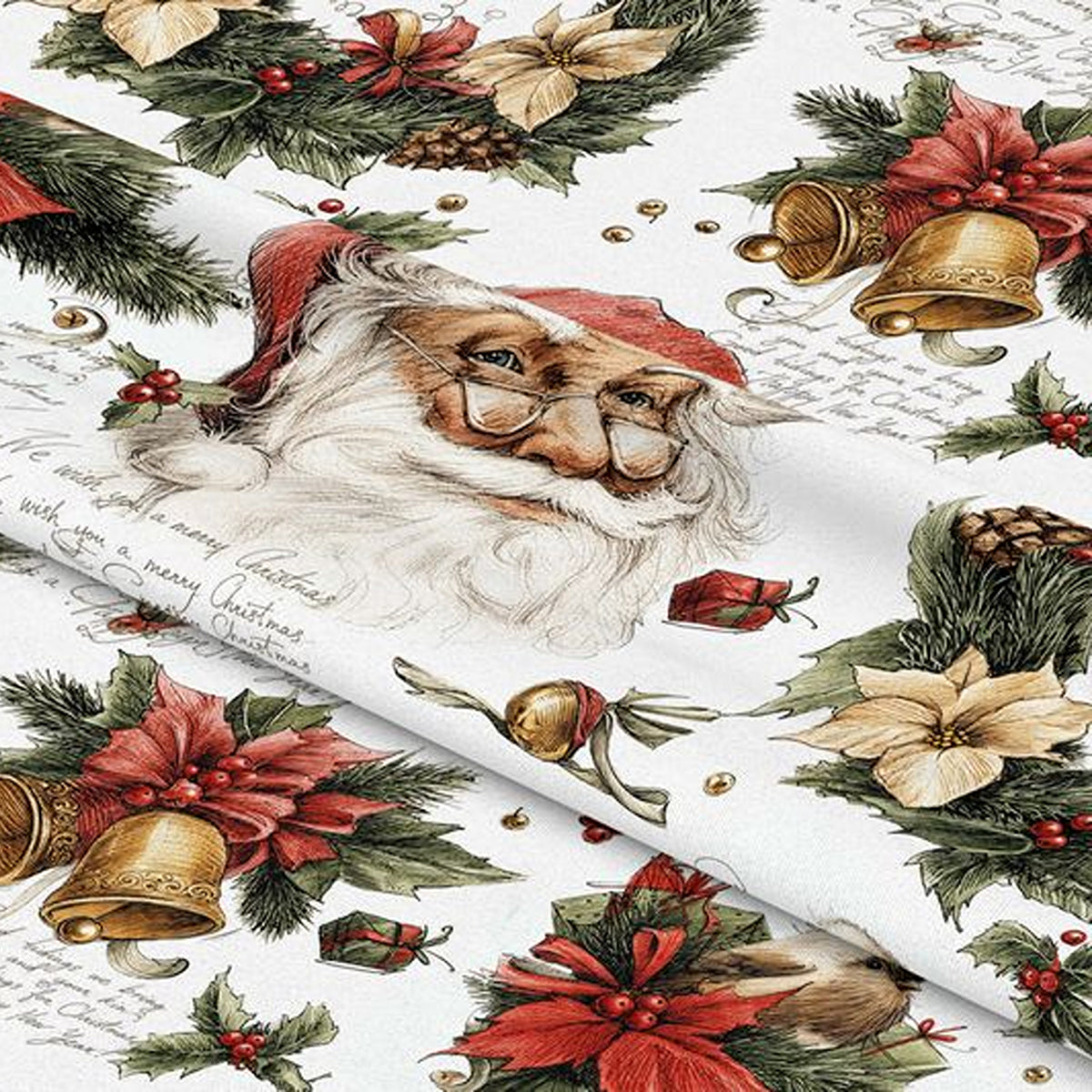 Printed Velvet Fabric - Christmas Pattern - 26282-101