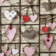 Cotton Fabric - 3D Patchwork Hearts Red