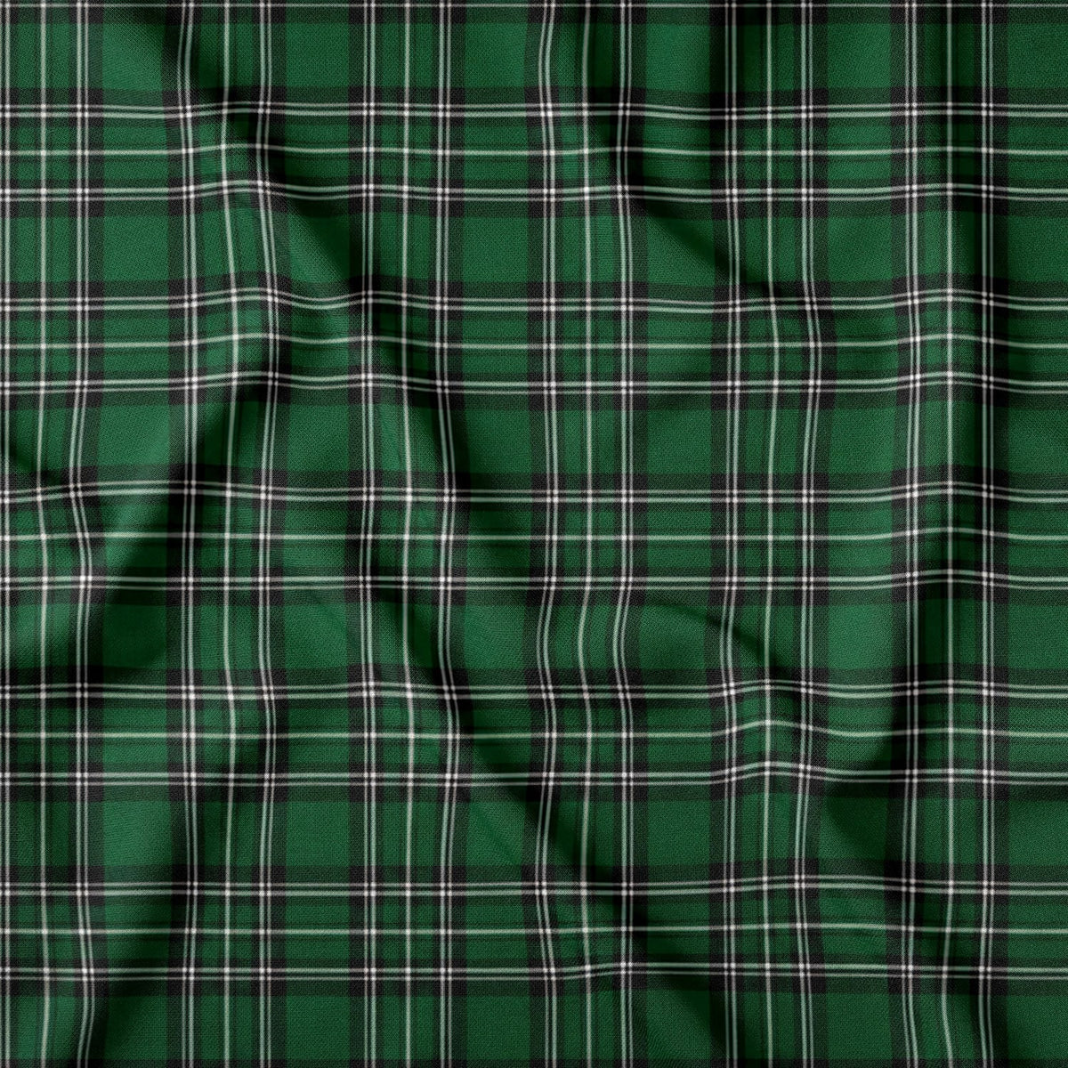 Cotton Fabric – Christmas Checkered Green and White