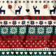 Cotton Fabric - Christmas Scandinavian Reindeer Green