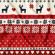 Cotton Fabric - Christmas Scandinavian Reindeer Red