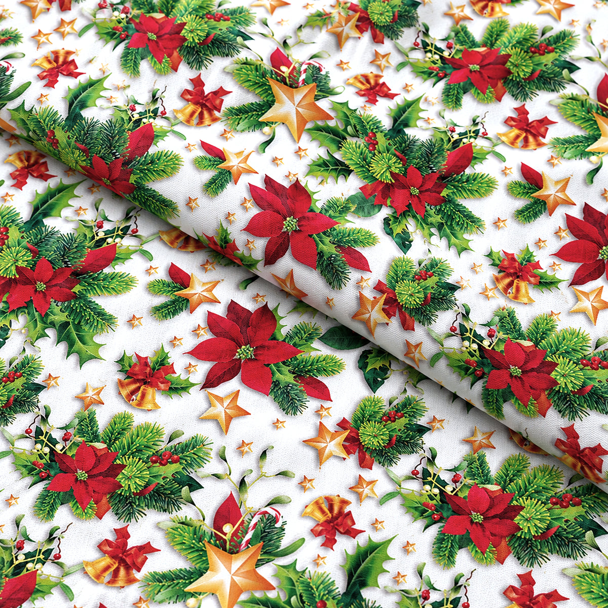Printed Velvet Fabric - Christmas Pattern - 22993-1001