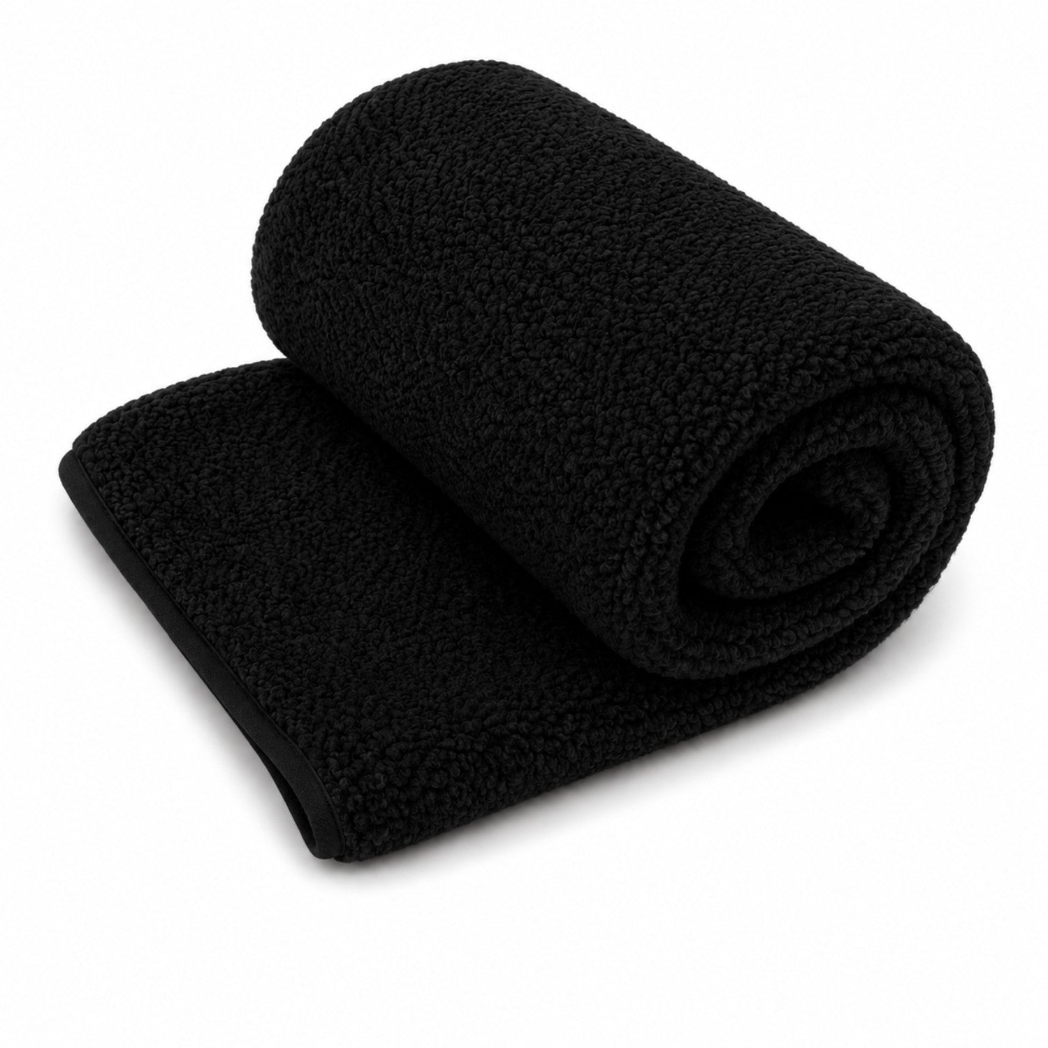 100% Merino Wool Sherpa Fabric - Natural Soft Wool Fleece for Blankets, Clothing & Home Décor - Black