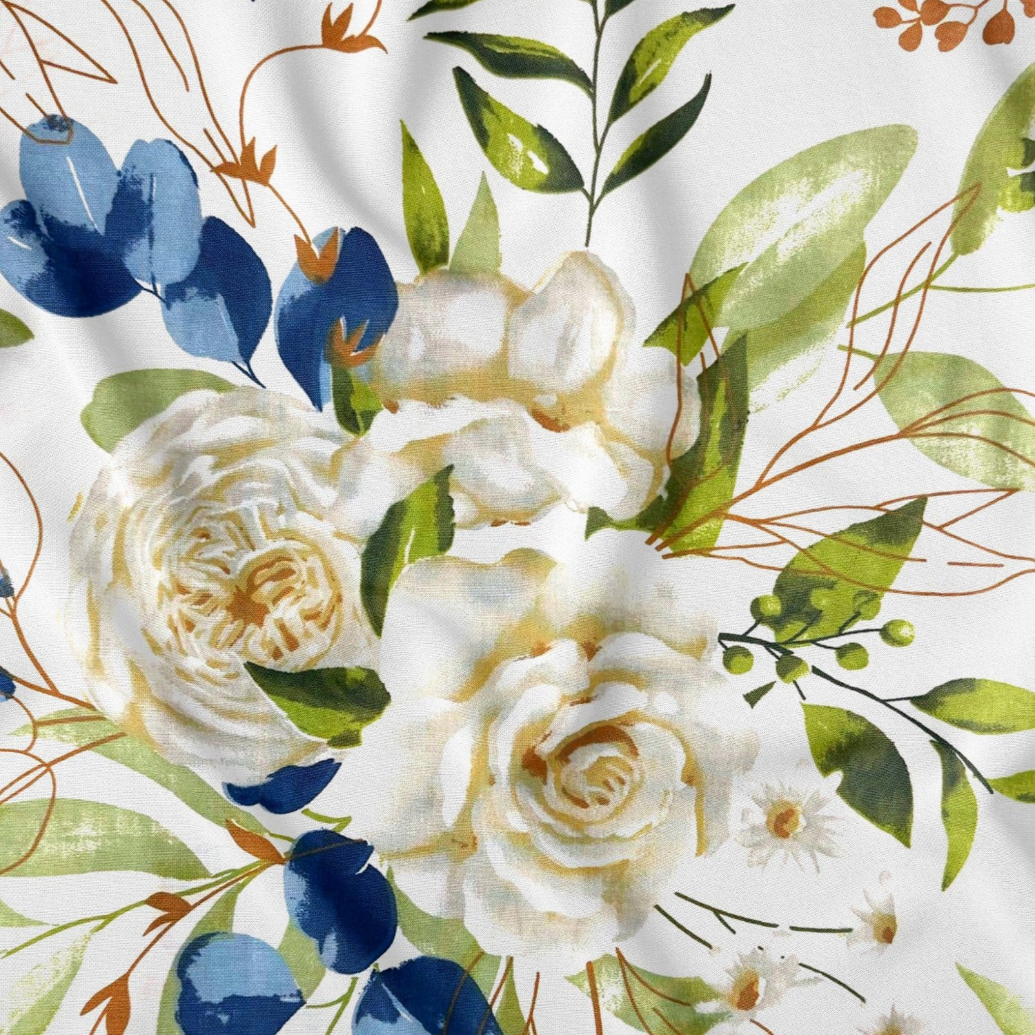 Cotton Fabric - Blue Garden