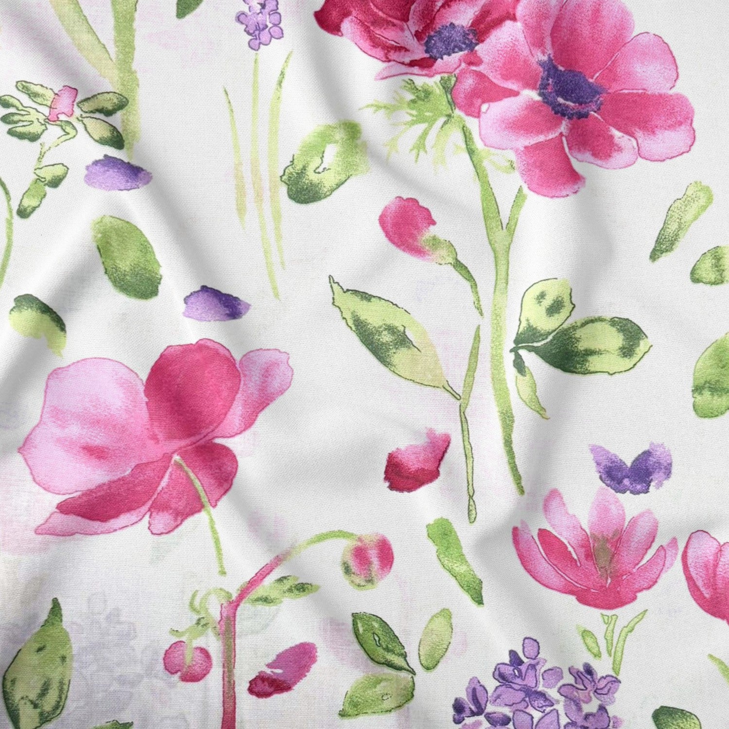 Cotton Fabric - Pink Violet Garden