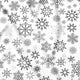 Cotton Fabric - Anthracite snowflakes on white background