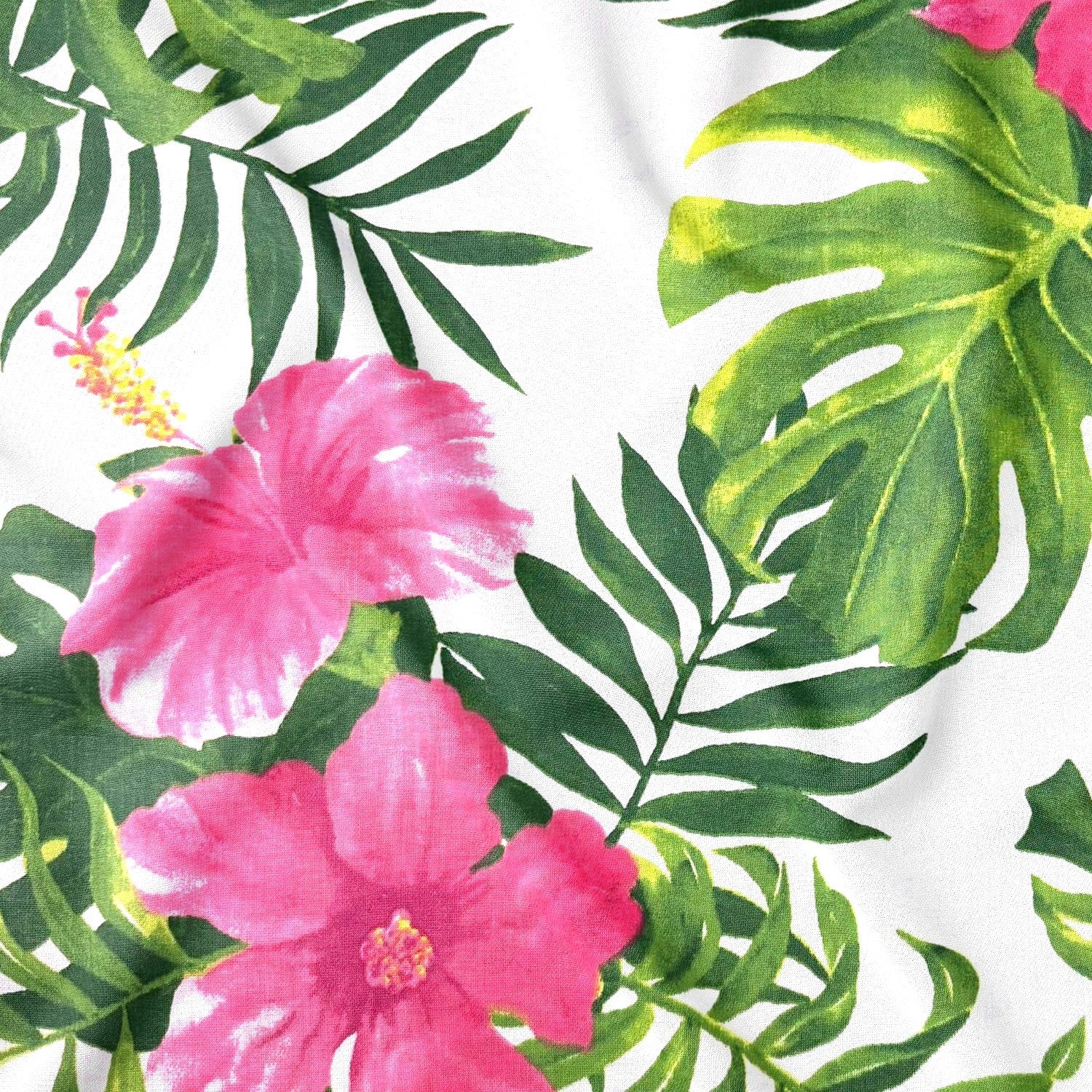 Cotton Fabric - Monstera Jungle Rose