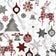 Cotton Fabric - Christmas snowflakes and Reindeer, White