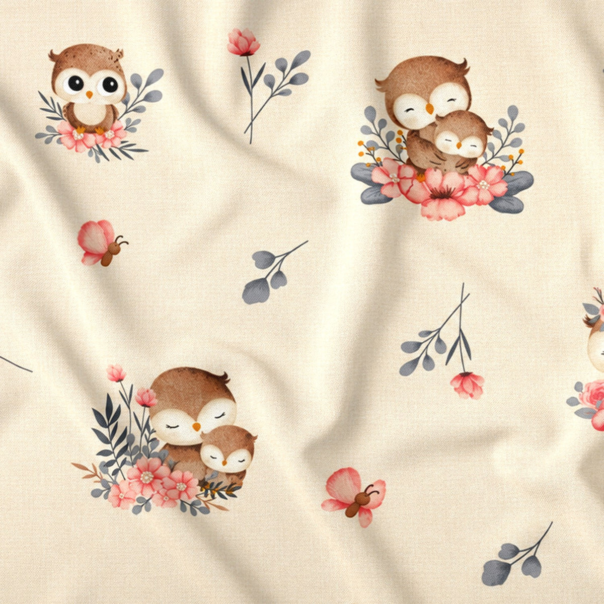 Cotton Fabric - Little Owls