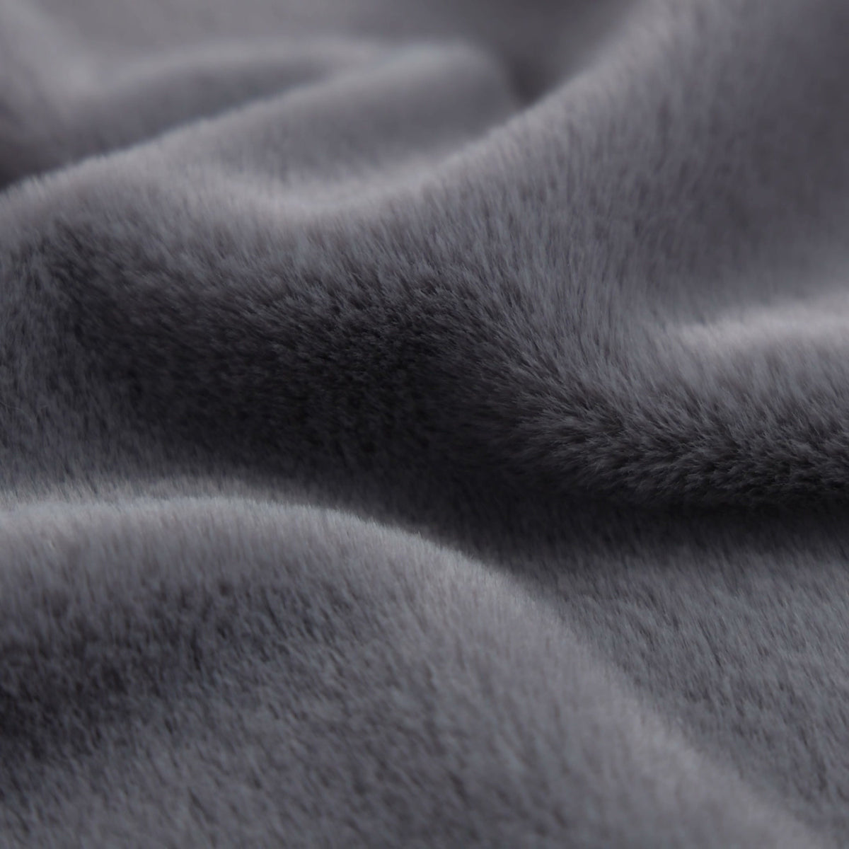 Soft Knitted Faux Fur Fabric CORTO - Gray