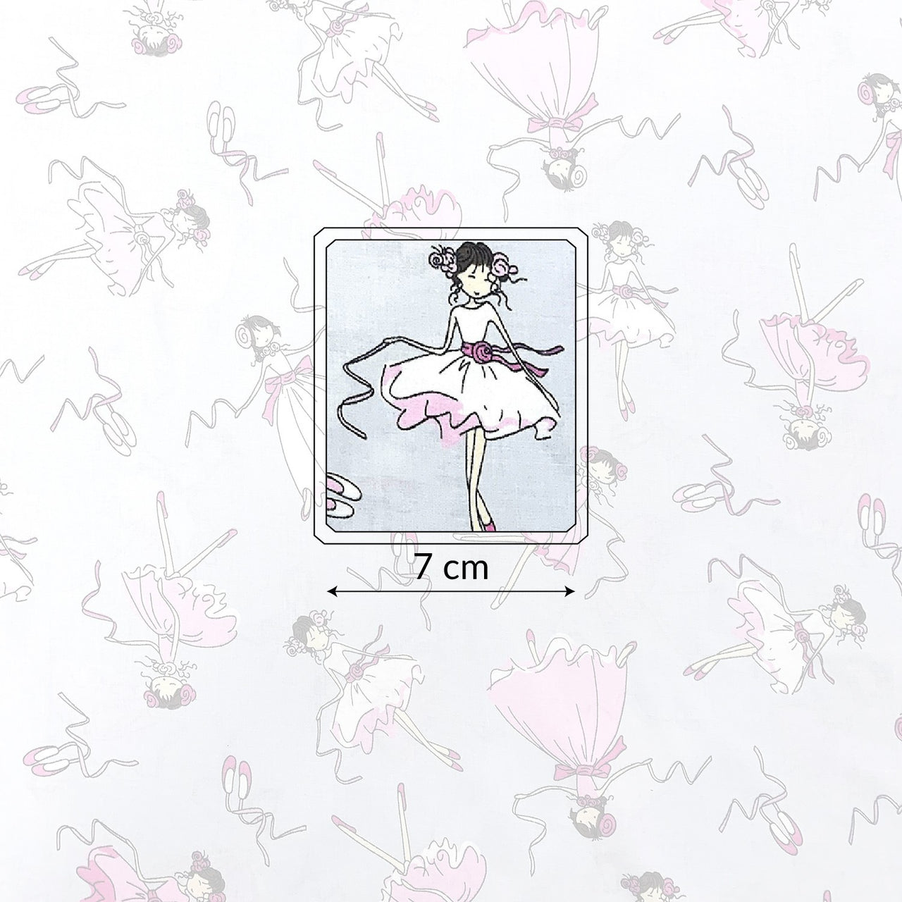 Cotton Fabric - Ballerinas Grey