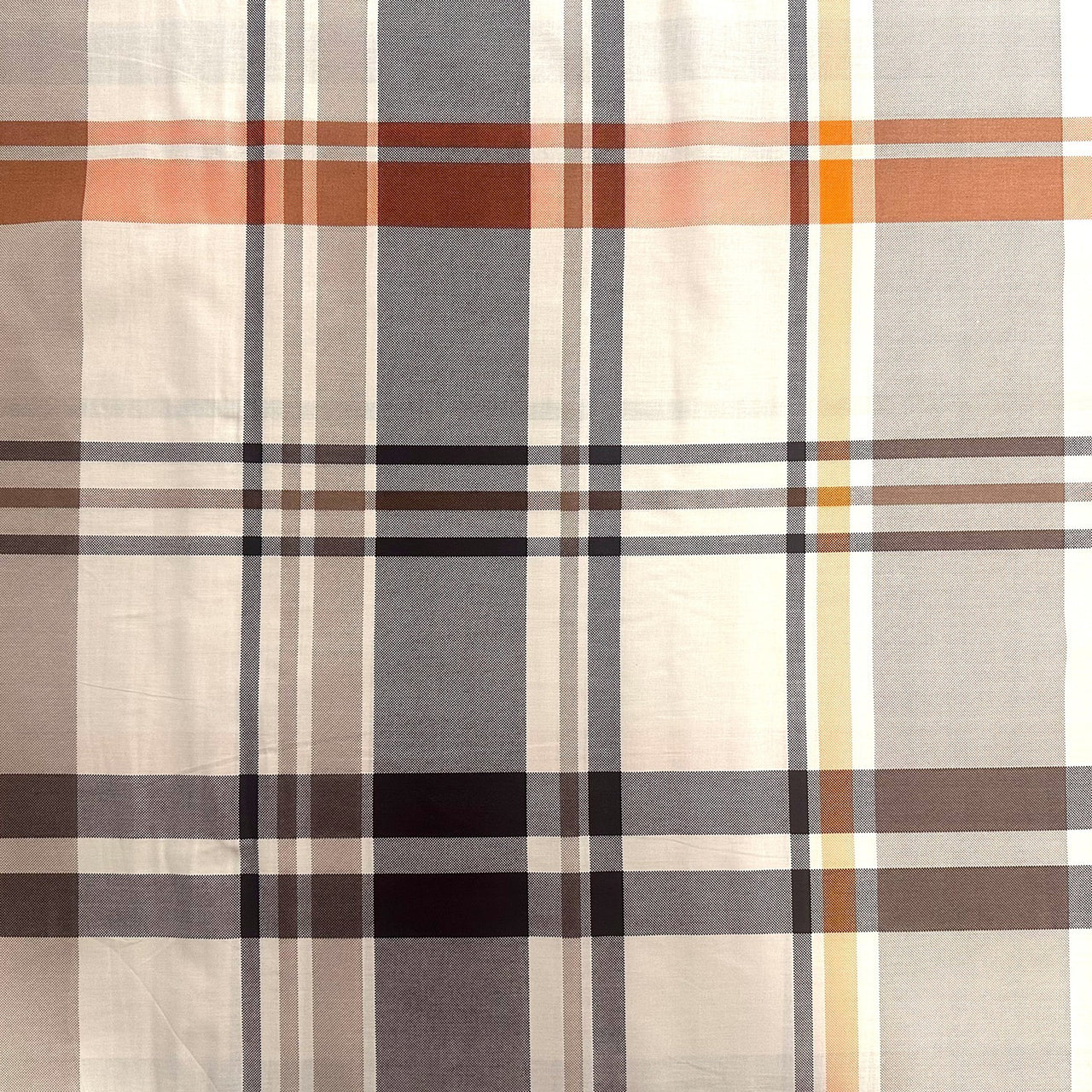 Cotton Fabric - Big Beige Grid