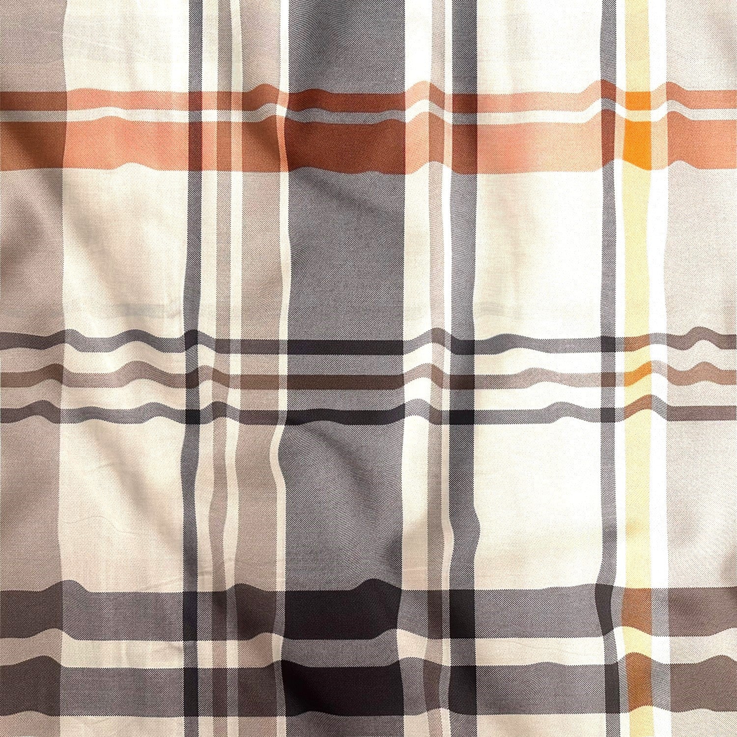 Cotton Fabric - Big Beige Grid