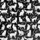 Cotton Fabric - Big White Cats on Black