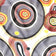 Cotton Fabric - Brown BOHO orange and gray