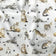 Cotton Fabric - Cats Paws and Yarn on Light Gray