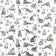 Cotton Fabric - Cats Paws and Yarn on White
