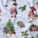 Cotton Fabric - Christmas Gnomes, Light Gray