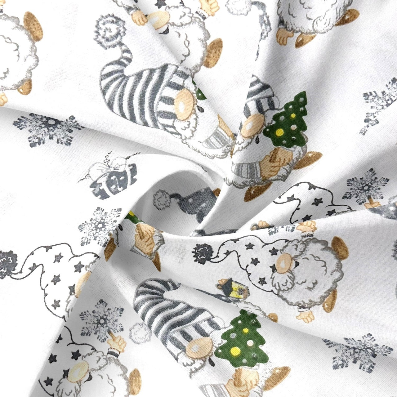 Cotton Fabric - Christmas Gnomes and gadgets
