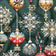 Cotton Fabric - Christmas decorative green baubles