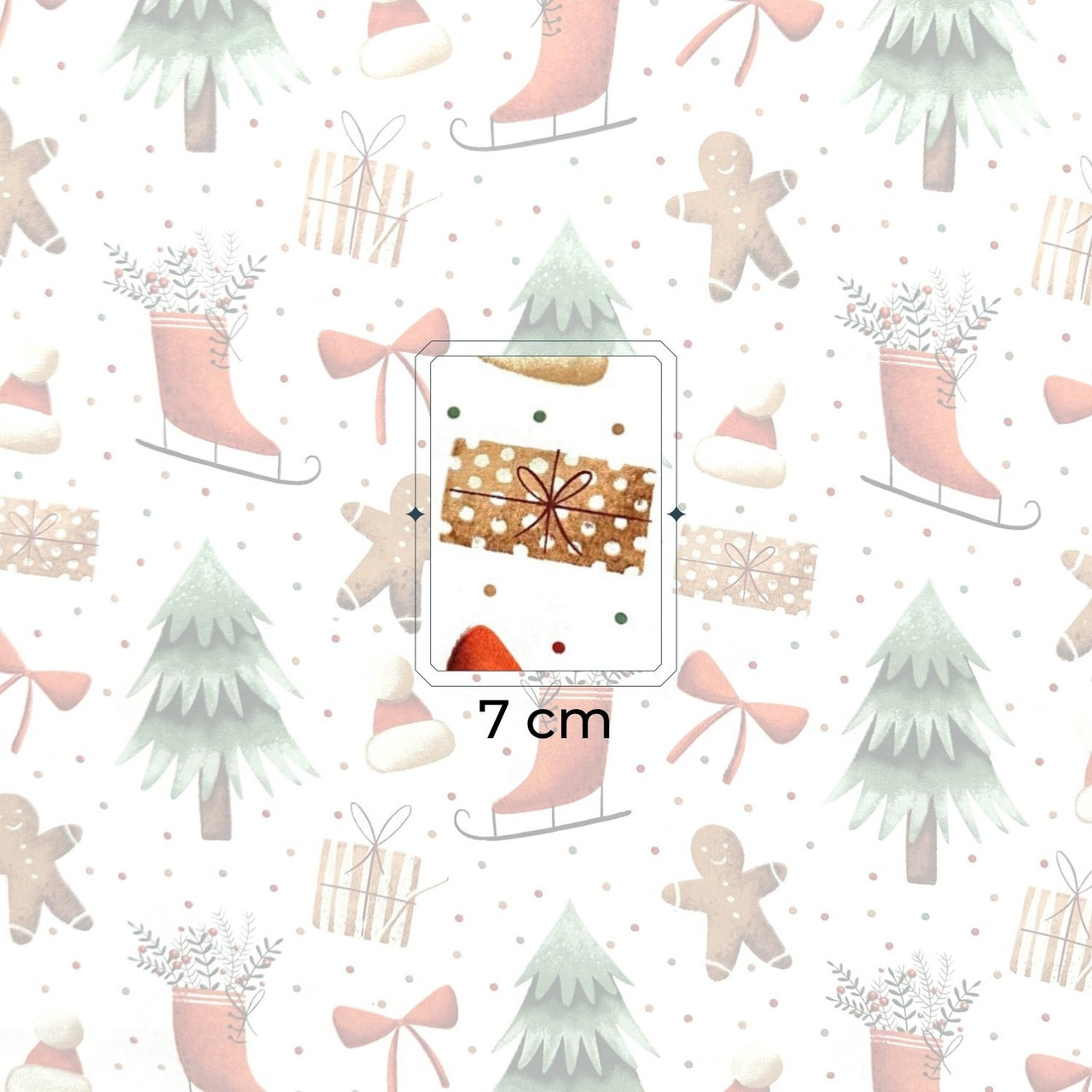 Cotton Fabric - Christmas elements