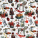 Cotton Fabric - Christmas rocking white