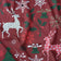 Cotton Fabric - Christmas snowflakes and Reindeer, Red