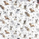 Cotton Fabric - Dogs Paws on White Background