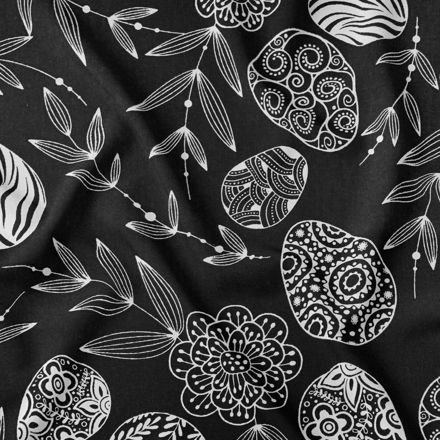 Cotton Fabric - Easter, Black