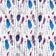Cotton Fabric - Feathers and Beads Violet-Blue
