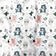 Cotton Fabric - Forest Animals emerald and white