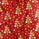 Cotton Fabric - Golden Christmas Trees Red