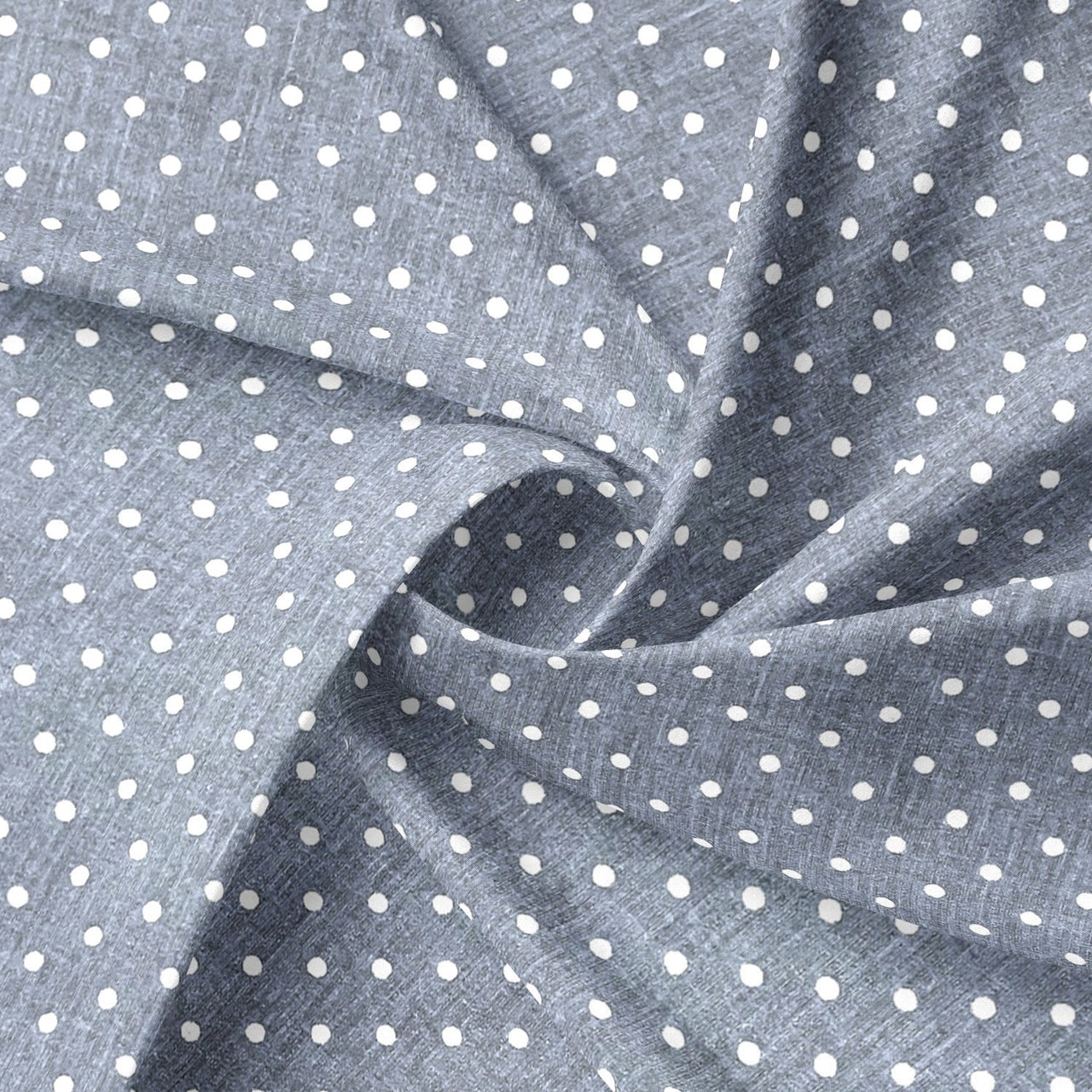 Cotton Fabric - Grey Dots 7 mm