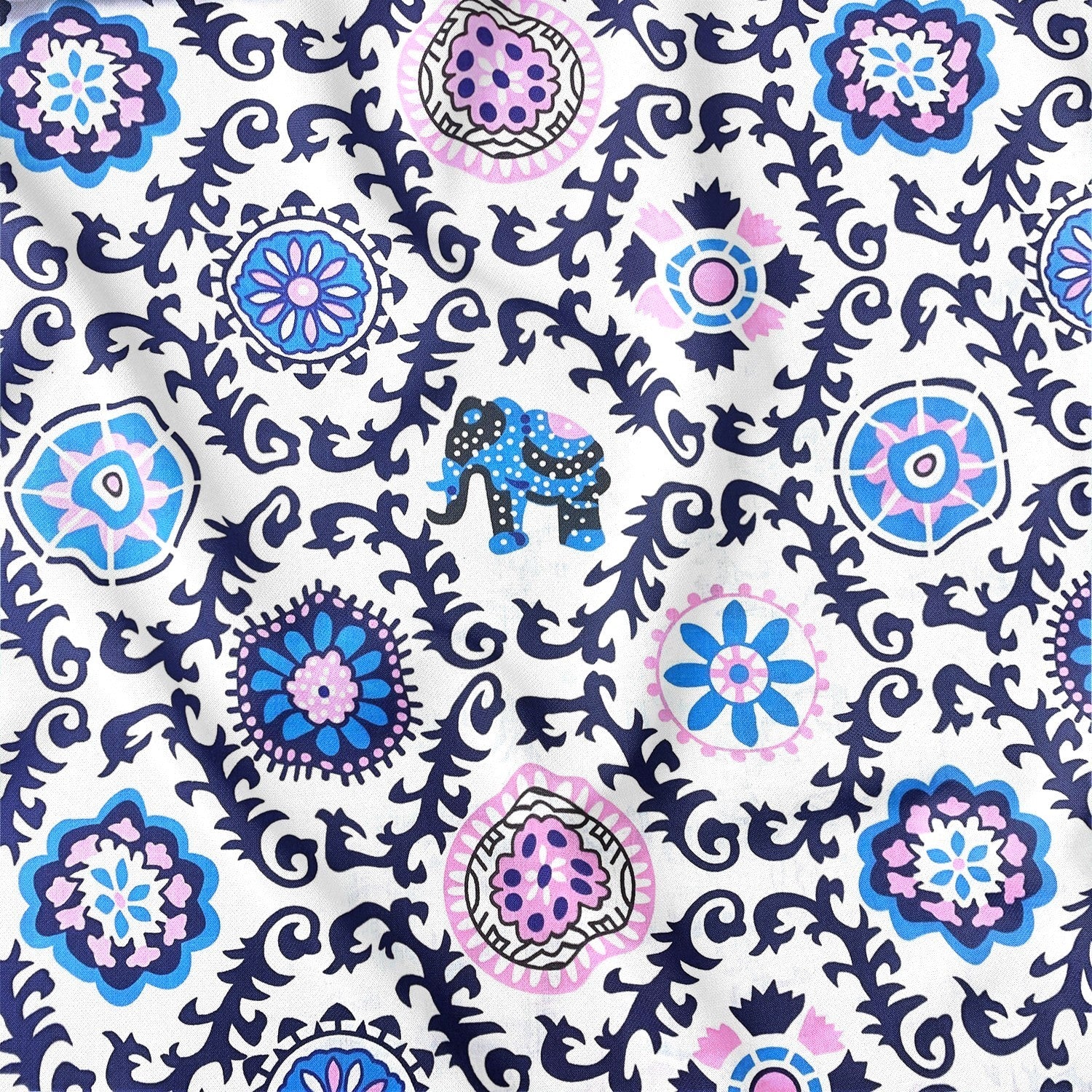 Cotton Fabric - Indian Elephant Pattern