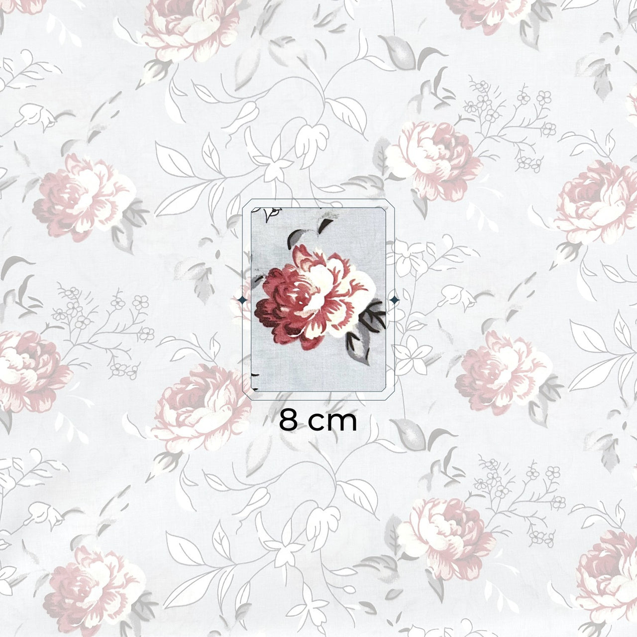 Cotton Fabric - Magic garden, gray