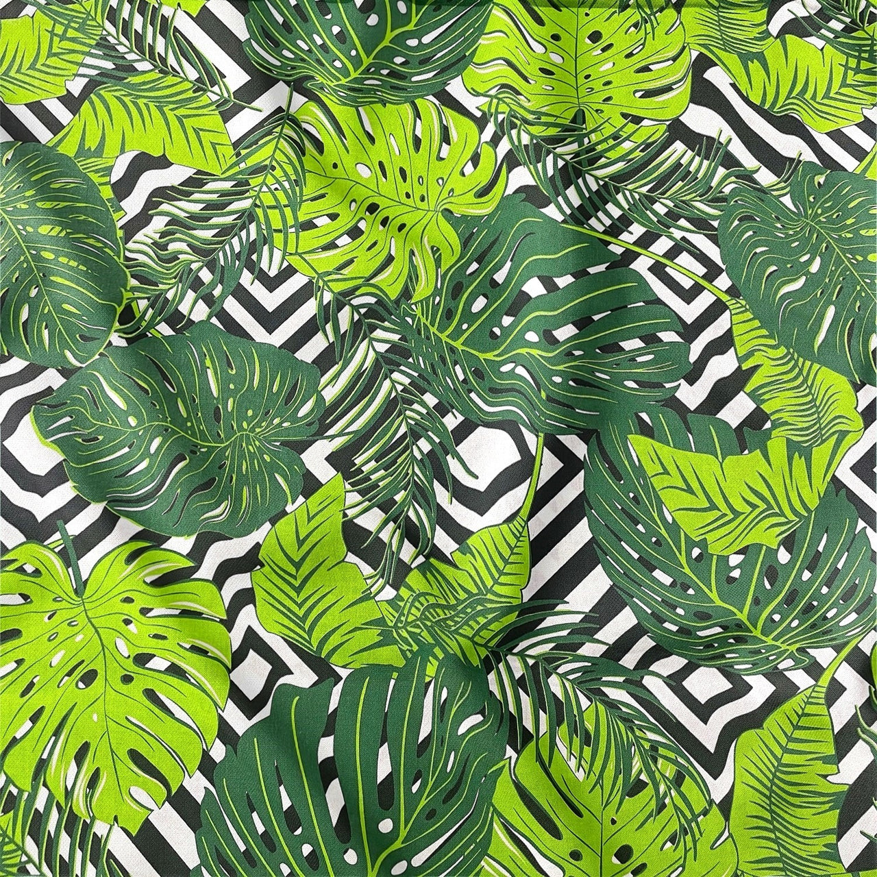 Cotton Fabric - Monstera Jungle on Zigzag