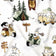 Cotton Fabric - Pets at the campsite, Green