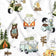Cotton Fabric - Pets at the campsite, Orange