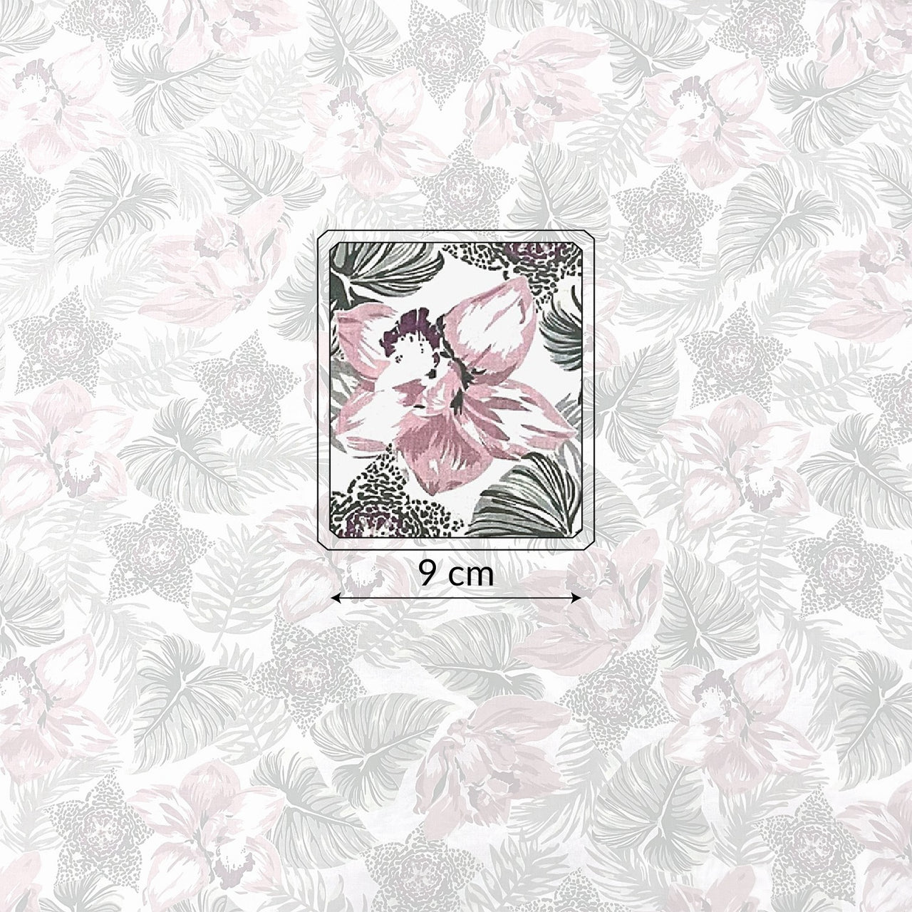 Cotton Fabric - Pink Clematis Flower