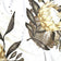 Cotton Fabric - Protea Flower, gold