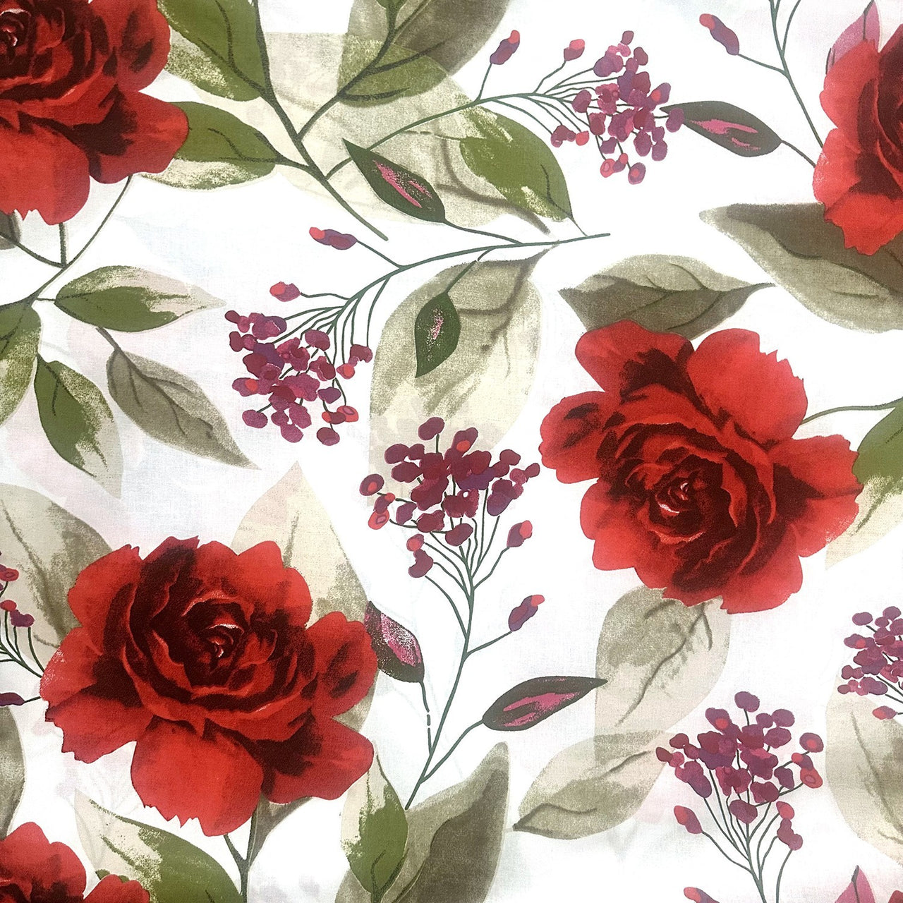 Cotton Fabric - Red roses