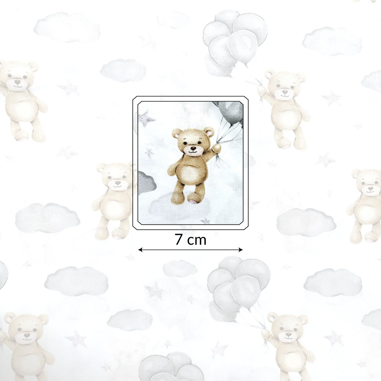 Cotton Fabric - Teddy, Gray