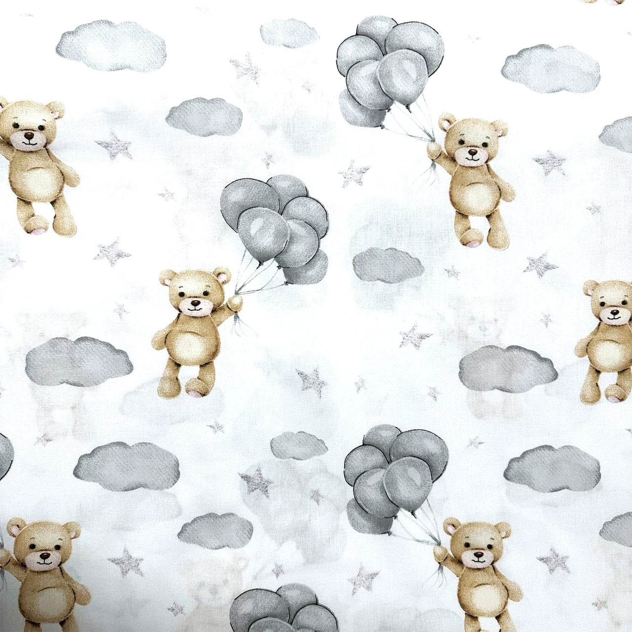 Cotton Fabric - Teddy, Gray