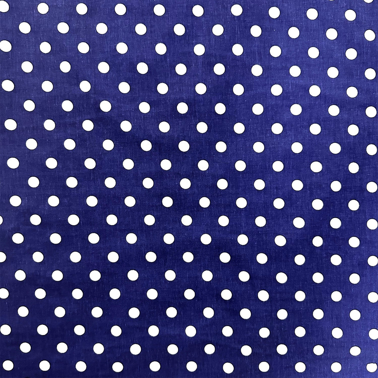 Cotton Fabric - White Dots on Navy Blue 1 cm